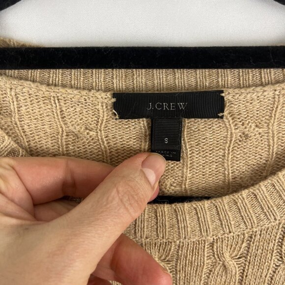 J. Crew Camel-Colour Wool-Blend Cable Knit Sweater Womens Size S - Picture 2 of 8